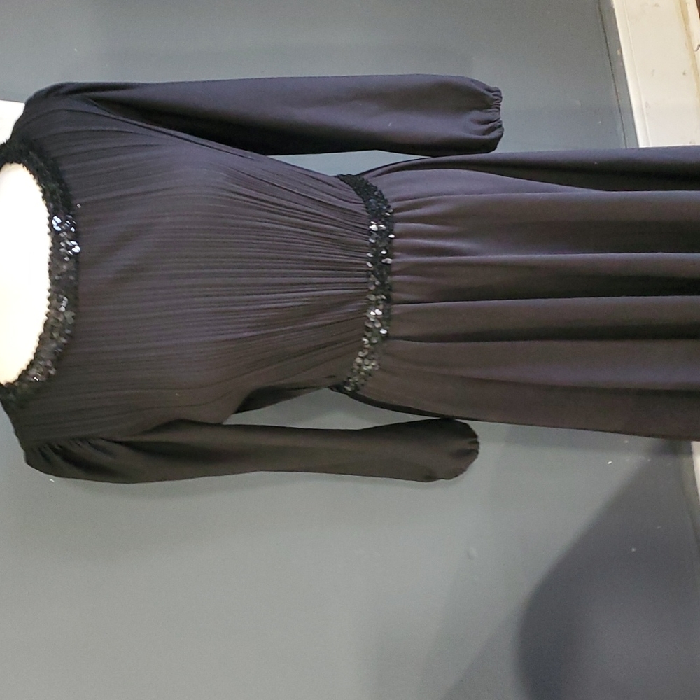 Vtg S.L.Petites vintage  black dress size 12 - Picture 3 of 14